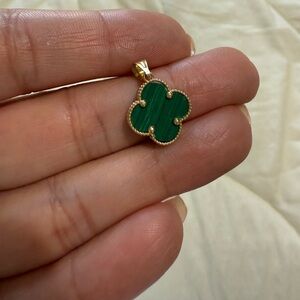 14k gold green charm